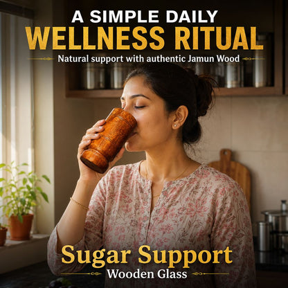 Sugar Control Wooden Water Glass (100% Ayurvedic)