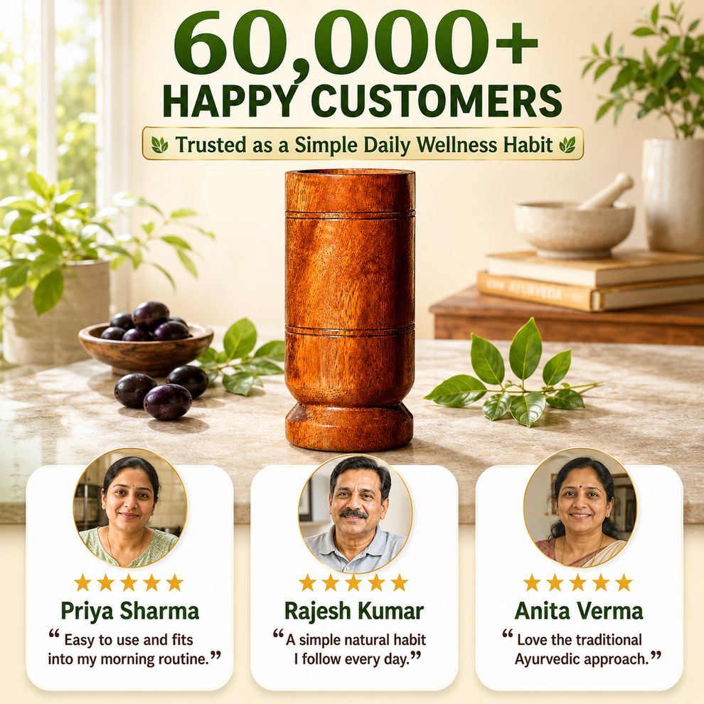 Sugar Control Wooden Water Glass (100% Ayurvedic)