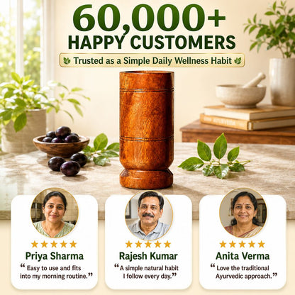 Sugar Control Wooden Water Glass (100% Ayurvedic)
